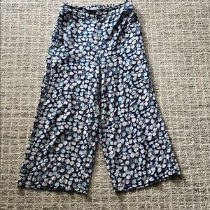 Madewell Huston floral crop wide leg swingy pants, small